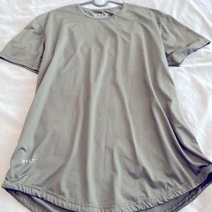 BYLT Premium Basics Performance Olive Green Drop-Cut Shirt